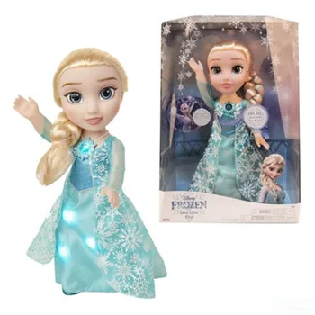

35CM Disney Frozen Queen Elsa Princess Can Sing The Theme Song And Skirts Will Glow Doll Girl Birthday Present X4674