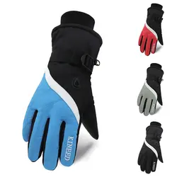 Зимние водонепроницаемые лыжные перчатки полный палец толстые водонепроницаемые противоскользящие термальные перчатки для рук на