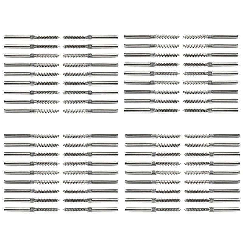 

36 Pairs Stainless Steel Right&Left Handed Thread Swage Lag Screws for Wood Post Of 1/8 Inch Cable Railing Kit Decking Railing H