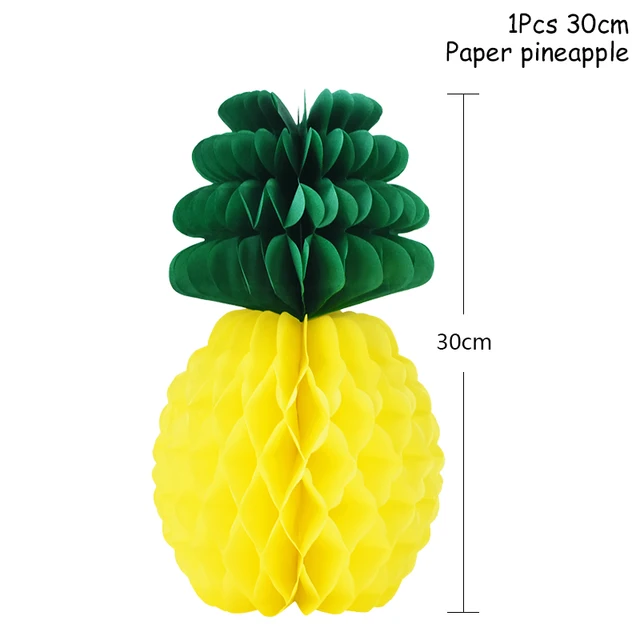 Hawaiian Party Decorations Palm Leaves Bunting Banner Luau Flamingo Summer Tropical Party Decoration Jungle Safari Party Ballons 1pcs 30cm pineapple