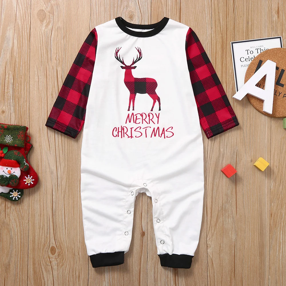 Oeak/семейные рождественские пижамы с принтом рождественского оленя; Семейные комплекты для взрослых, женщин и детей; рождественские пижамы; Семейный комплект