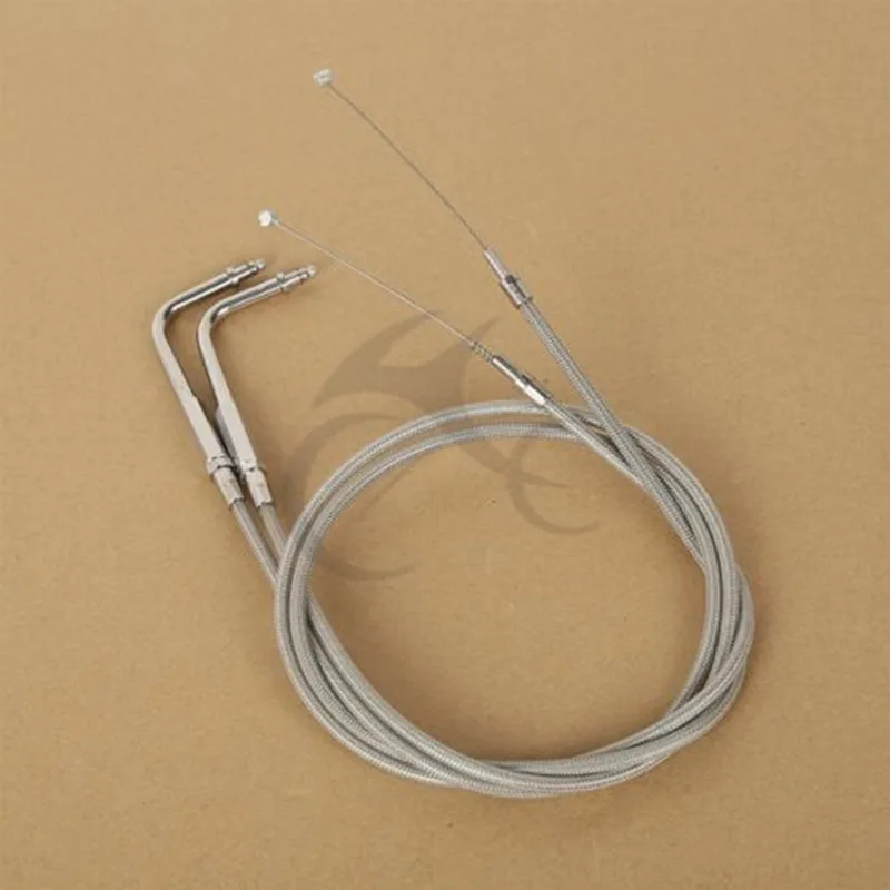 Motorcycle 39" 100CM Stainless Steel Throttle Cable For Harley FLTR FLHT FLHRC FLHRI FLHRCI