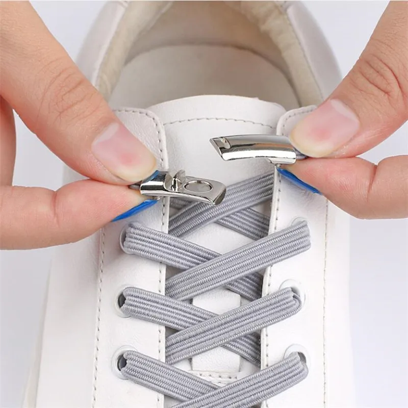 1pair Elastic 1second Locking Shoelaces Creative Quick No Tie