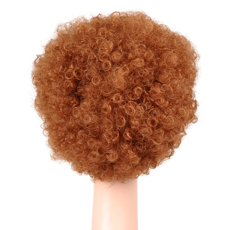 Short Afro Kinky Curly Wig Orange Curly Wig With Bangs Short Synthetic Wigs For Black Women Ginger Wig Cosplay Msglamor