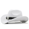 Изображение товара https://ae01.alicdn.com/kf/Hfd254ca44e5b4484ac5931ca6d820346c/Simple-White-Women-s-Men-s-Western-Cowboy-Hat-For-Gentleman-Lady-Jazz-Cowgirl-With-Leather.jpg