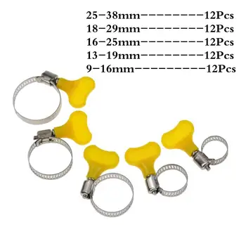 

60 Piece 9-38mm Key-Type Adjustable Stainless Steel Hose Clamp, Pipe Clamp, Worm Gear Clamps Ideal for Plumbing,Automotive