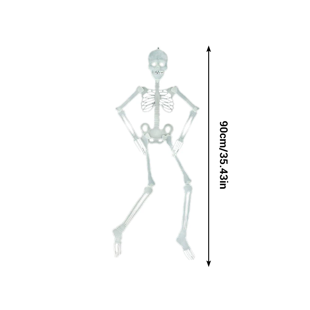 Хэллоуин ужас светящийся подвижный череп скелет реквизит для Хэллоуина