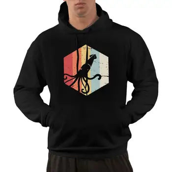 

Retro Kraken Squid Mens Hoody PopularTops with Kanga Pocket Black winter summer coat streetwear gym jogger hoodies Sweatshirts