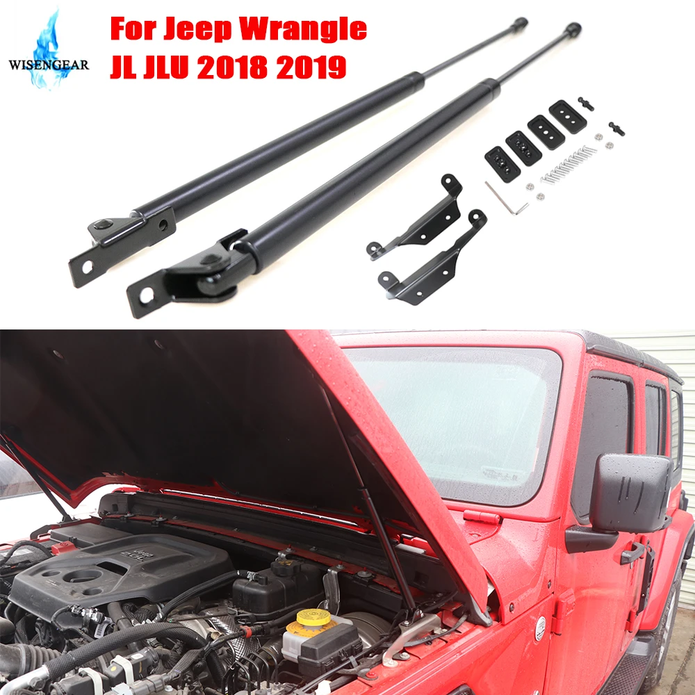 Car Engine Hood Lift Supports Shocks For Jeep Wrangle Jl Jlu 2018 2019  Bonnet Hood Hydraulic Gas Shock Struts Damper Lift Props - Lift Kits &  Parts - AliExpress