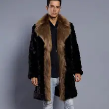 Осенняя мужская кожаная куртка из искусственной норки с длинным рукавом, зимнее утепленное кожаное пальто с мехом, мужские тонкие куртки jaqueta de couro fashion