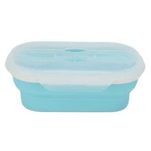 Дорожный складной силиконовый Ланч-бокс, кухонный органайзер для холодильника, контейнер для хранения еды, столовая посуда, можно использовать в микроволновой печи