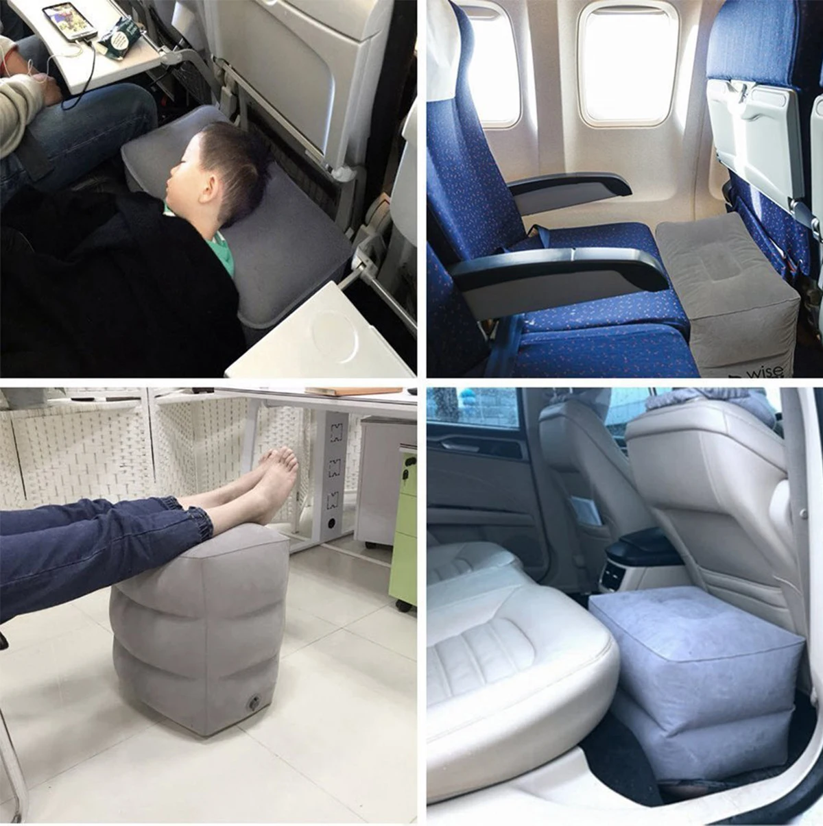 Надувная подушка для путешествий из ПВХ, для ног, для самолета, автомобиля, автобуса, для ног, регулируемая высота, для детей, для полета, для сна, подушка для отдыха