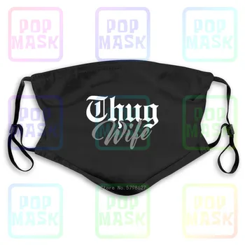 

Thug Wife Funny Thug Life Rap Hip Hop Compton Gangstaparody Washable Reusable Mask with 2Pcs PM2.5 Filters 5 Layers