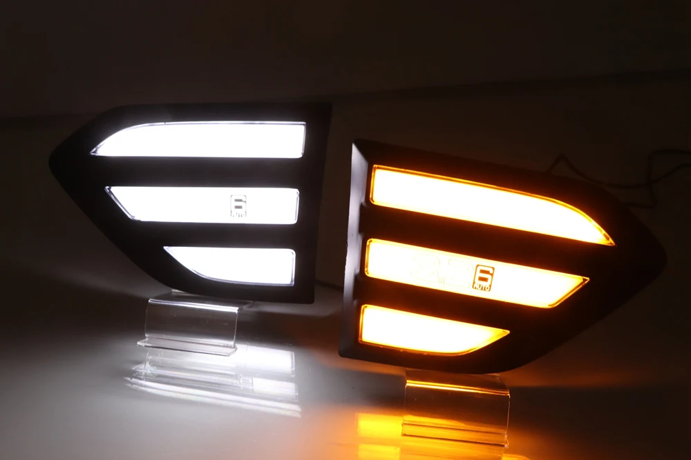Светодиодный Боковой габаритный фонарь DRL для Ford Ranger Everest дневной свет с динамическим поворотным сигналом