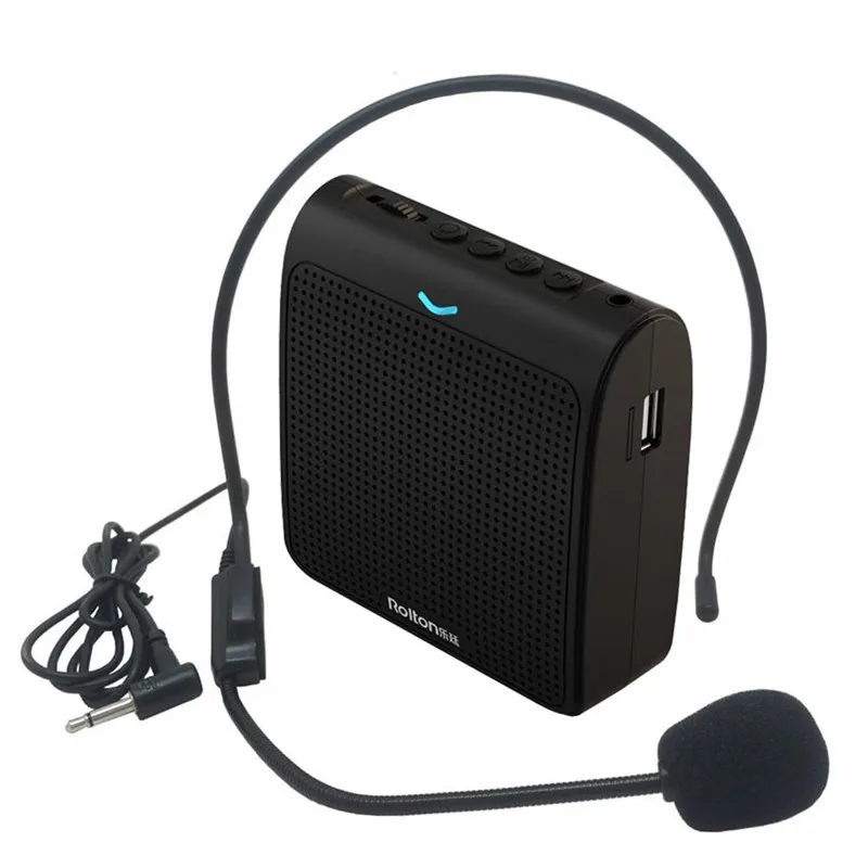 Rolton Portable Microphone Loud Speaker Mini Voice Amplifier With USB TF Card FM Radio For Teacher Tour Guide Promotion K100 