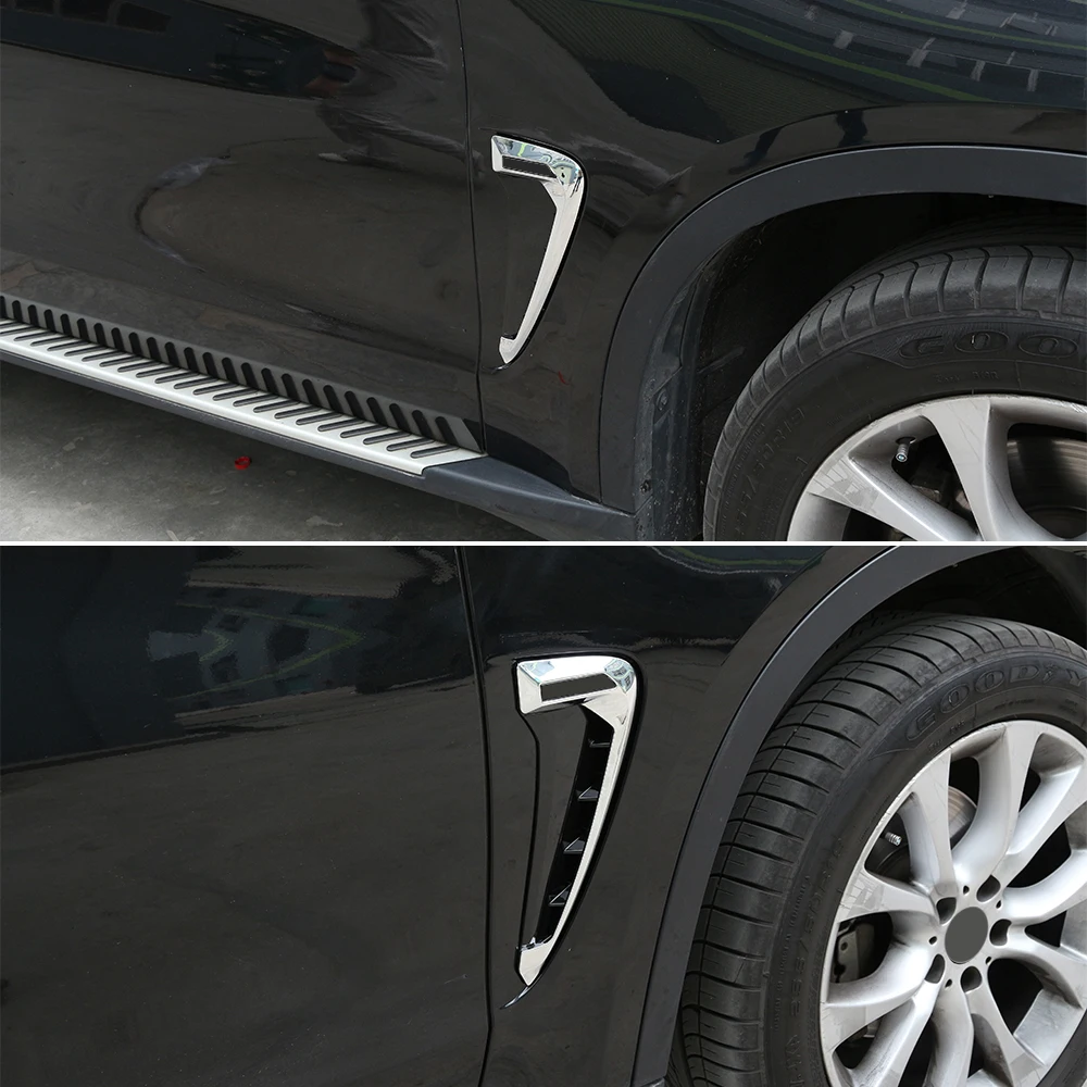 Car Front Fender Side Air Vent Cover Trim Black/Silver ABS For BMW X Series X5 F15 X5M F85 Shark Gills Sticker | Автомобили и