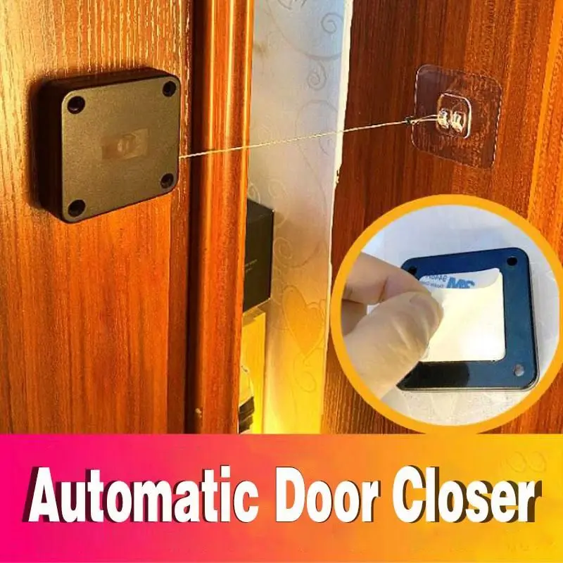Punch-free-Automatic-Sensor-Door-Closer-Automatic-Mounted-Spring-Door-Closer-Adjustable-Surface-Door