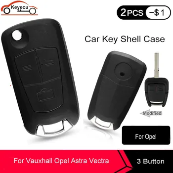 

KEYECU 20x Flip Key Remote Control Shell Case 3 Button for Opel Vectra Antigo Omega Suprema Agile Montana HU43 HU46 HU100 YM28