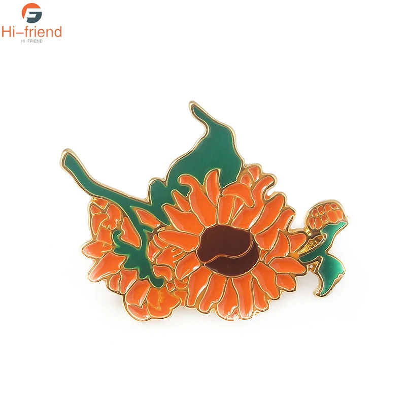 

Painter Van Gogh painter's brooch Vangoes and ear lapel pin sunflower brooch badge lapel pin