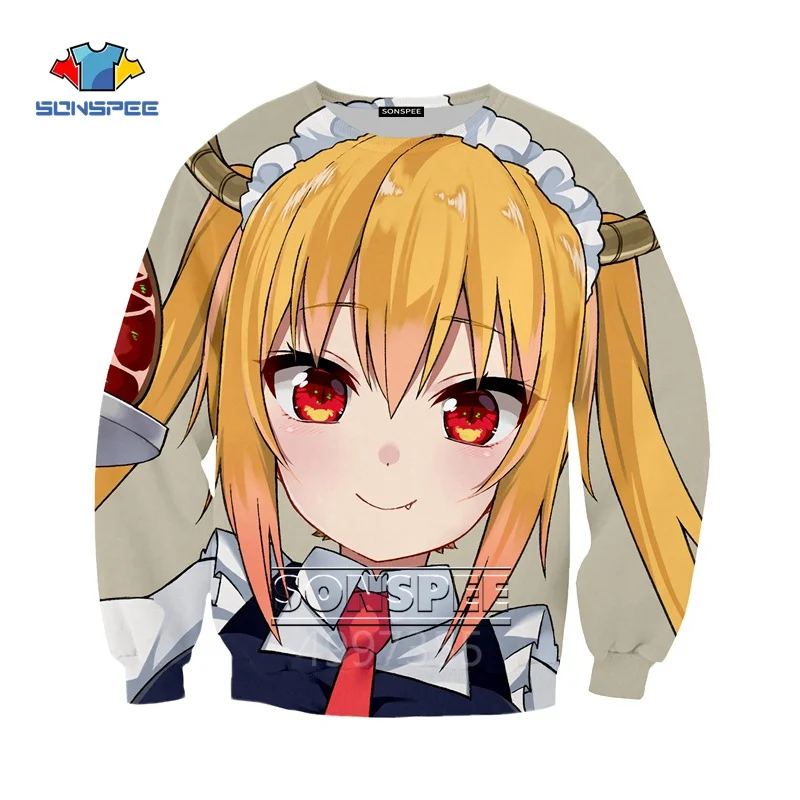 4 SONSPEE Miss Kobayashi's Dragon Maid/Детский свитер с 3d принтом детская одежда для мальчиков и девочек-подростков Топы, пуловер с длинными рукавами SW132 - Цвет: 4