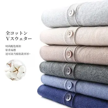 

Mens Sweaters 2019 Long Sleeve Cardigan Men V-Neck Sweaters Loose Knitted Menswear Casual Style Clothing Solid Pull Homme