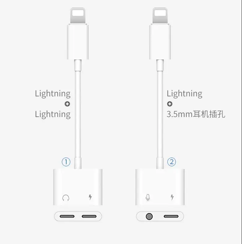 2 в 1 аудио адаптер наушники с зарядным устройством кабель для iPhone 7 8 Plus X гарнитура для освещения 3,5 мм для разветвителя наушников