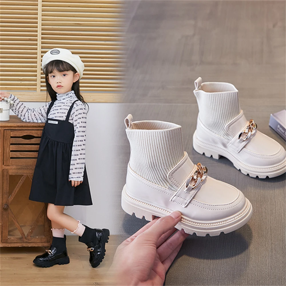 Calcetines de moda para niñas, zapatos de punto, botas de plataforma elásticas transpirables, novedad de invierno, 2021|Botas| - AliExpress