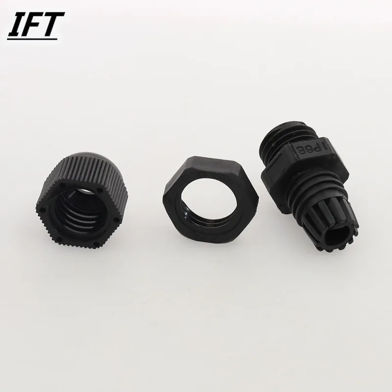 Black Nylon Strain Relief Glands Connector PG7 PG9 PG11 PG13.5 PG16 PG19 PG21 PG25
