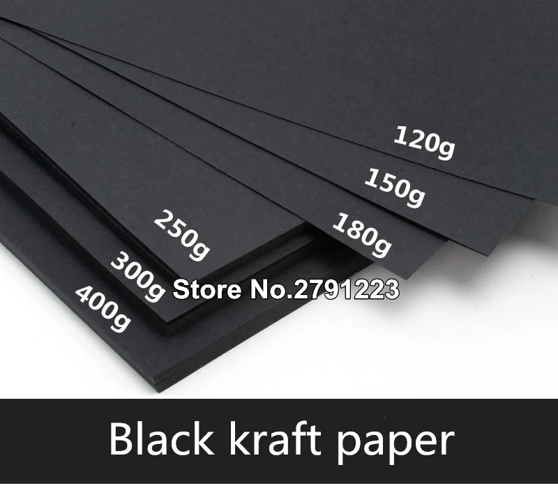 50pcs-lot-A3-A4-A5-Black-Kraft-Paper-DIY-Card-Making-120g-150g-180g-250g-300g (1)