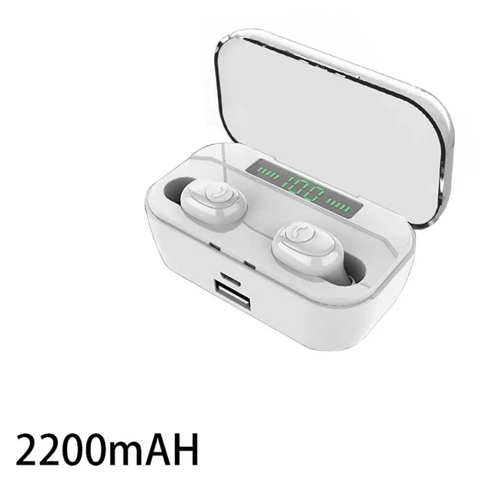 

Bluetooth 5.0 Earphones LED Display TWS Ture Wireless Stereo Mini Earbud IPX7 Waterproof Sports 2200mAh Headset