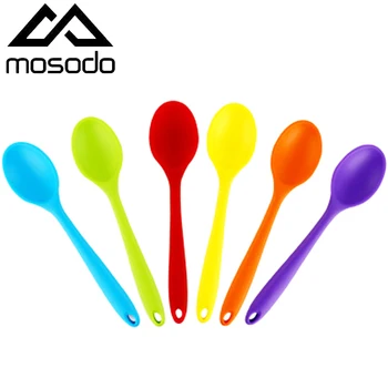 

MOSODO Silicone Serving Spoon Long Handle Nonstick Mixing Ladle Cooking Soup Spoons Kitchen Utensil Accessories Tools