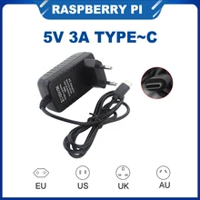 ITINIT R41 Raspberry Pi 4 Model B 5V 3A Type C Power Adapter USB C Power Charger 100-240V EU US UK AU Plug Power Supply