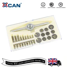 XCAN 31pcs M1 M2.5 Metric Tap and Die Set Mini NC Screw Thread Plugs Taps HSS Steel Hand Screw Tap Die Wrench Set