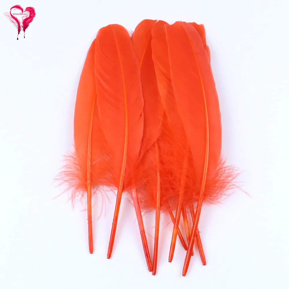 Orange Color Гусиное перо Свадебные украшения красивые Шлейфы 15-20 см/6-8 дюймов карнавальные вечерние украшения для дома аксессуары 20 шт./лот - Цвет: Orange Color