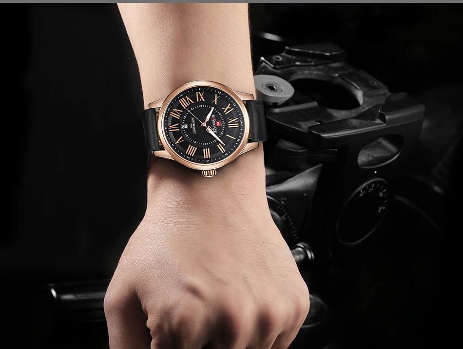 NAVIFORCE Brand Watches Men Fashion Analog Quartz Clock Man Leather Sport Watch Waterproof Gold Wristwatches Relogio Masculino