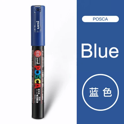 blue 3 шт Япония UNI POSCA Маркер Краска Ручка PC-1M ручная краска ed картина в стиле комикса поп-плакат рекламная ручка 0,7 круглая головка вода - Цвет: blue