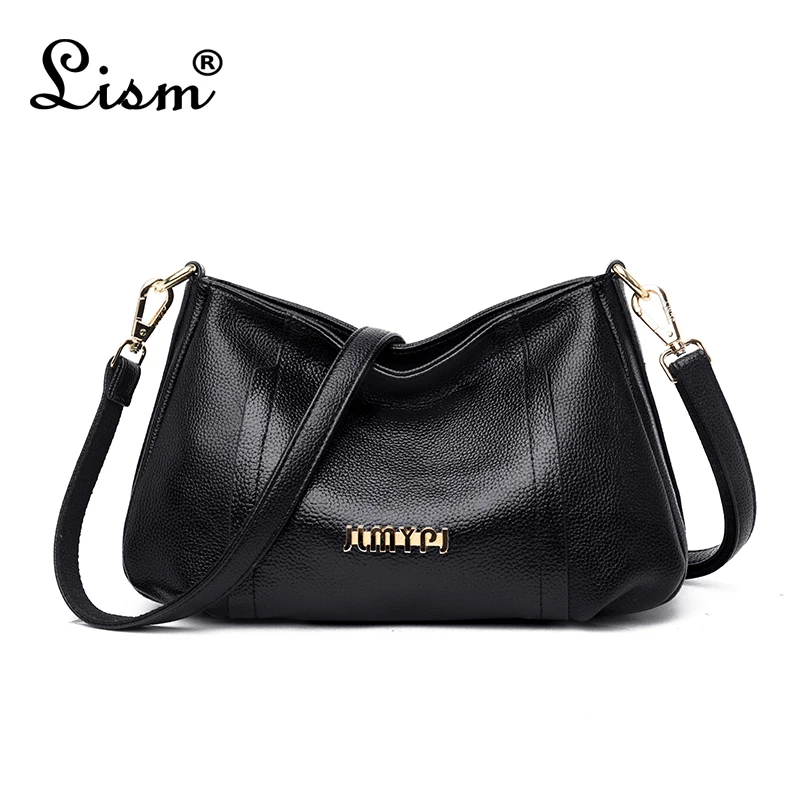 Роскошные брендовые дамские сумочки LISM элегантная простая черная