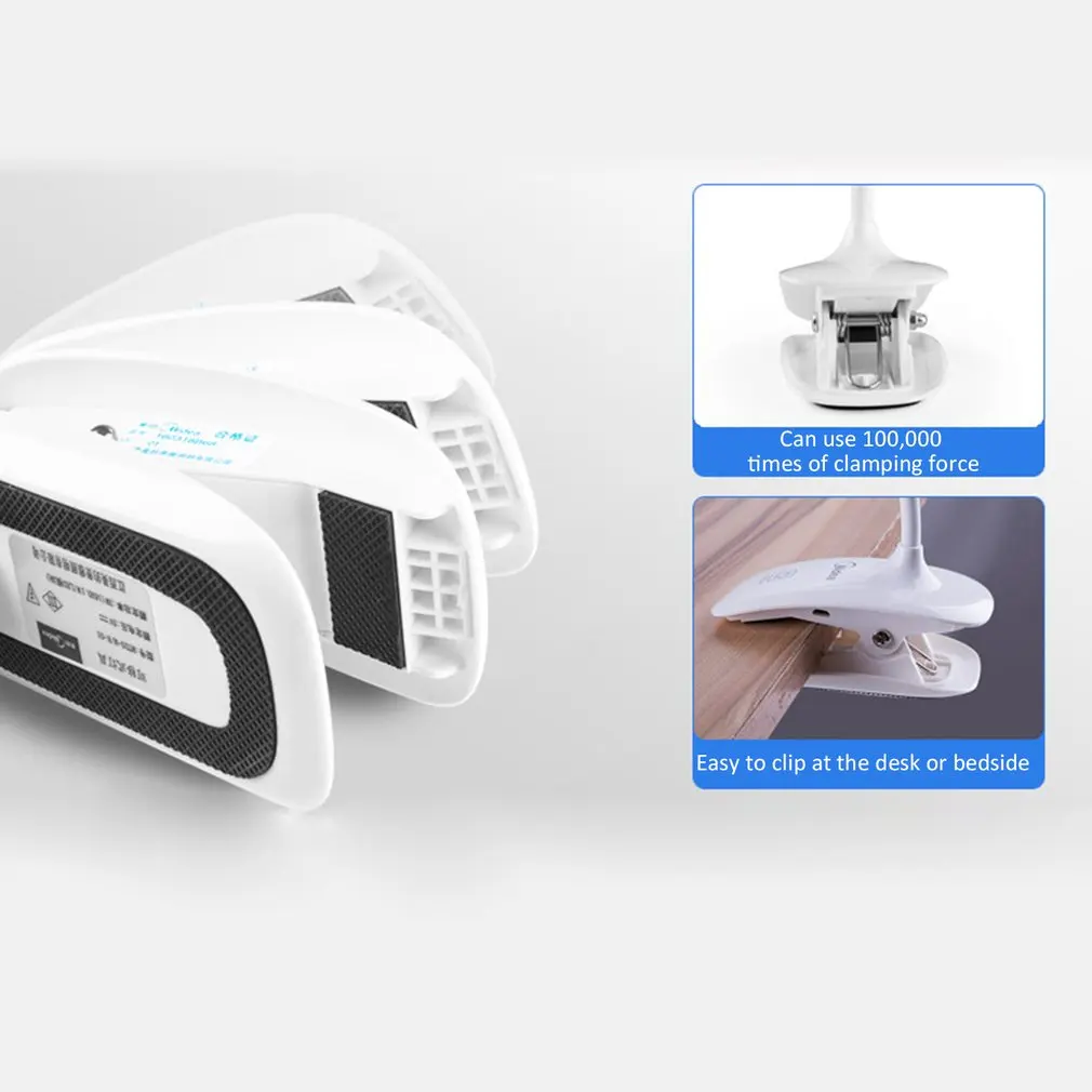 Eye Protection Rechargeable Led Desk Lamp Learning Children Desk Lamp Student Dormitory Bedroom Bedside Clip Light