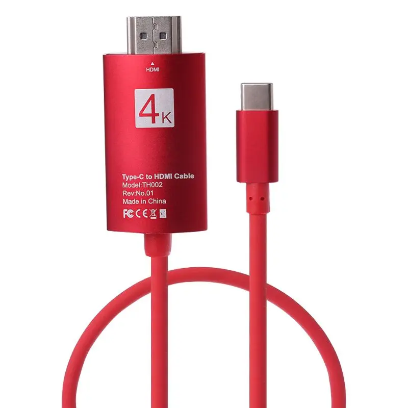 4K USB 3,1 USB-C type C к HDMI кабель HDTV hdmi адаптер для lenovo ThinkPad X1 MacBook Pro samsung S8 S9 NOTE8 D08A