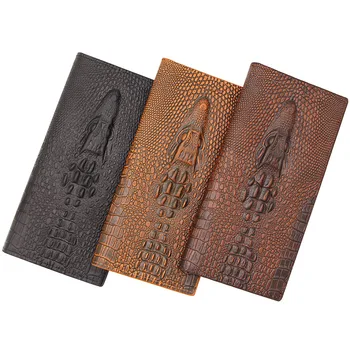 

Crocodile Grain leather genuine mens Wallet men Man Long Fund Hand Take Wallet Bring carteira masculina porte monnaie homme