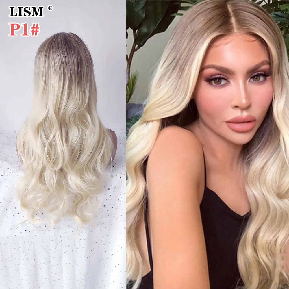 Ladies Blonde Synthetic Long Wavy Wig Grey Braided Wigs Cosplay Party Medium Length Perruque Synthetique Femme Peluca Fantasia