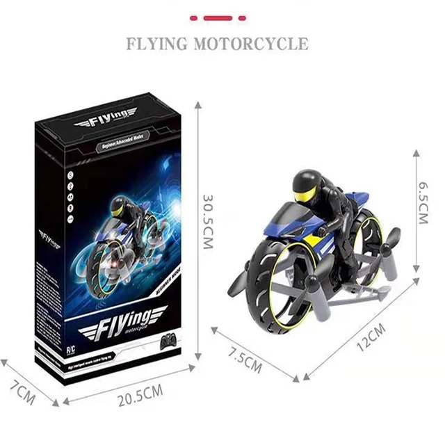2-In-1 Land/Air Mode Flying High Speed Motorcycle One Key Switch Stunt 2.4G RC Drone Intelligent Quadcopter Kid Toy Gift