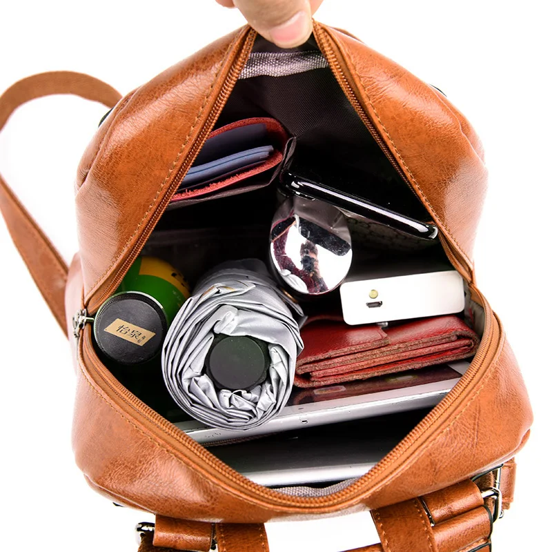 Женские кожаные рюкзаки, школьная сумка через плечо для студентов, рюкзак для девочек-подростков, женский рюкзак для путешествий
