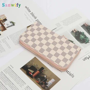 

2020 Women Clutch Plaid Design Luxury Long Wallet American Fashion Large-capacity Coin Pockets Leisure