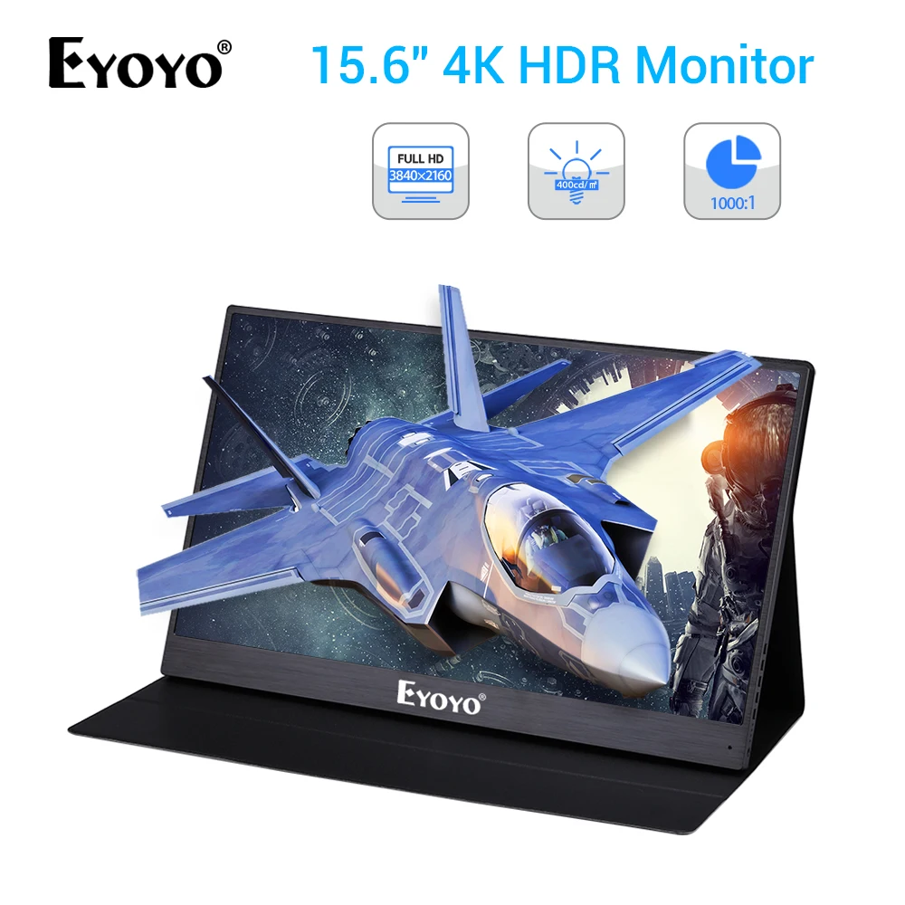 Eyoyo EM15U Портативный HDR игровой монитор 1" 3840X2160 4K ультра тонкий ips ЖК-дисплей HDMI Тип C Дисплей для портативного компьютера PS4 Экран