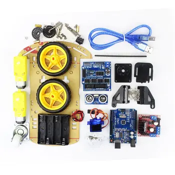 

Two-wheel Smart Car Set Tracking Motor Intelligent Robot Car Chassis Kit 2WD Ultrasonic Module for Arduino Kit