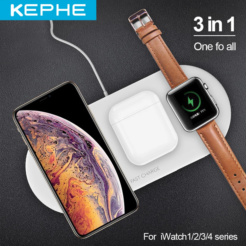 

3 in 1 10W Wireless Charger Station Stand Pad for iPhone Apple Watch Airpods Charging Dock Stand