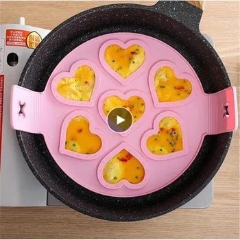 

7 Holes Fried Egg Mold Pancake Mold Maker Silicone Forms Non stick Simple Operation Pancake Omelette Mold Kitchen Accessories