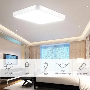 

2PCS 36W Ultra Thin Square LED Ceiling Down Light Bathroom Kitchen Living Lamp Day 3color Cold White Warm White Stepless Dimming
