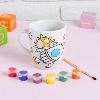 

Painting mugs with paints-partial filling "puppy in space" 4583501